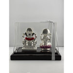 999 Pure Silver Ganesha & Lakshmi Idol 95gm – Auspicious Prosperity Murti for Temple Décor