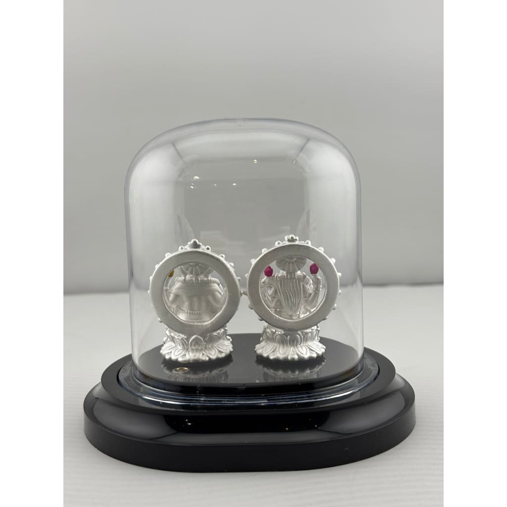 999 Pure Silver Ganesha & Lakshmi Idol Design 3 18gm