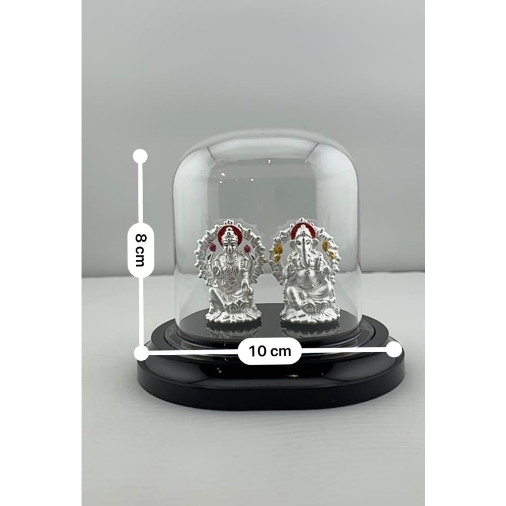 999 Pure Silver Ganesha & Lakshmi Idol Design 3 18gm
