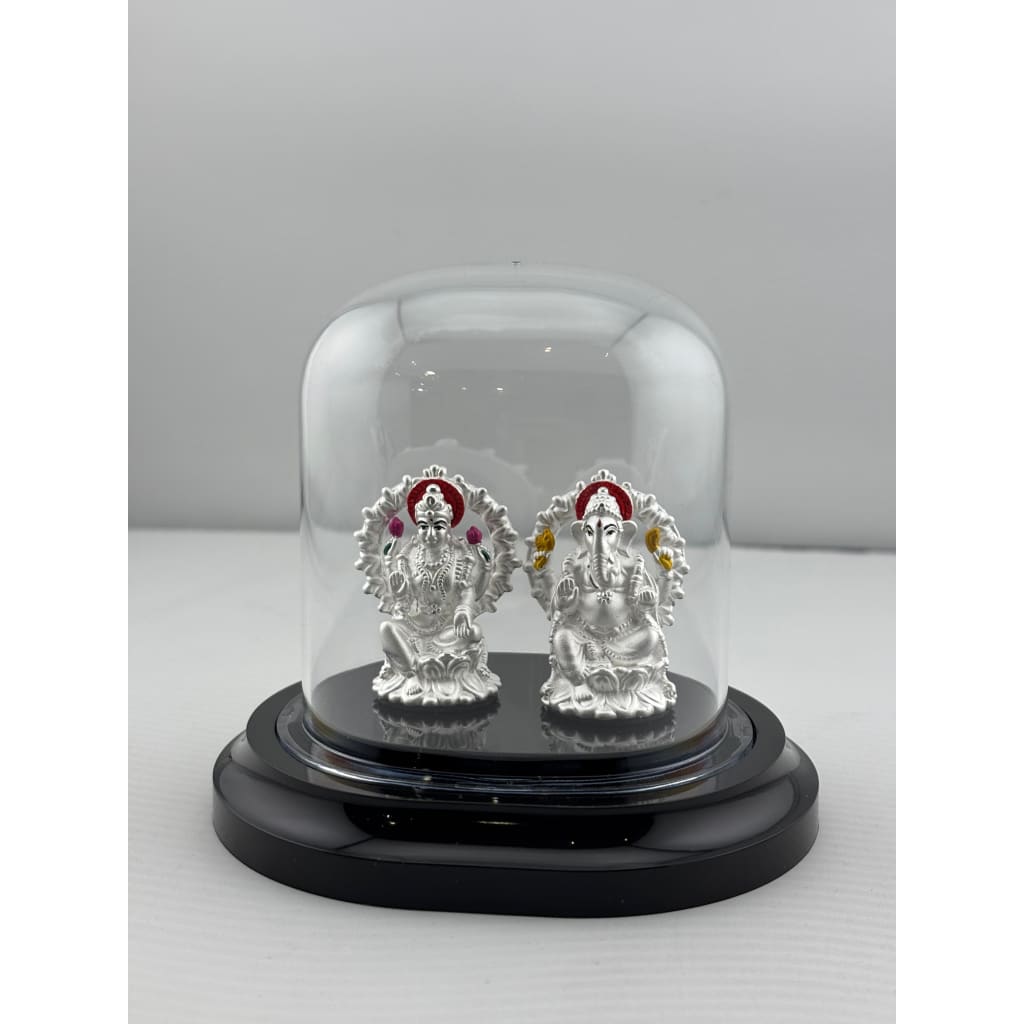 999 Pure Silver Ganesha & Lakshmi Idol Design 3 18gm