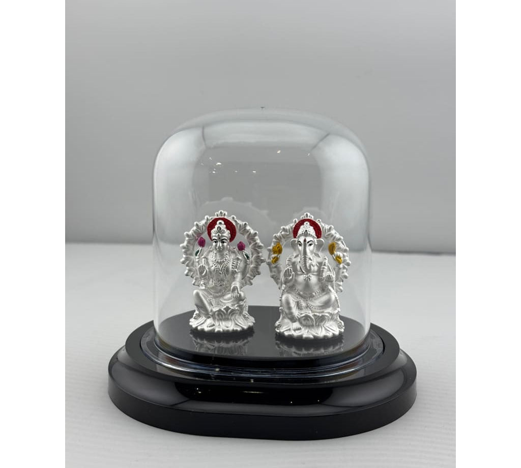 999 Pure Silver Ganesha & Lakshmi Idol Design 3 18gm