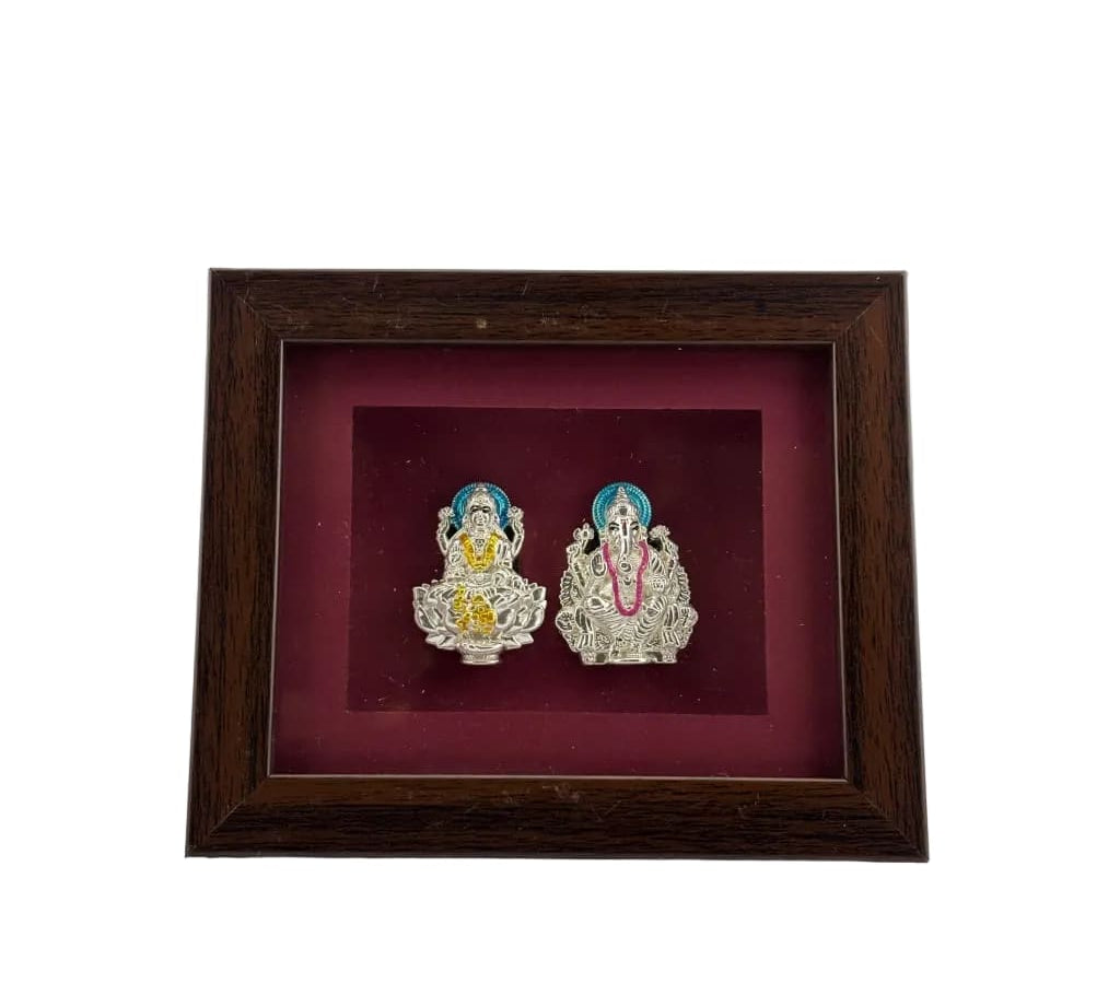 999 Pure Silver Ganesha & Lakshmi Photo Frame 10gm –
