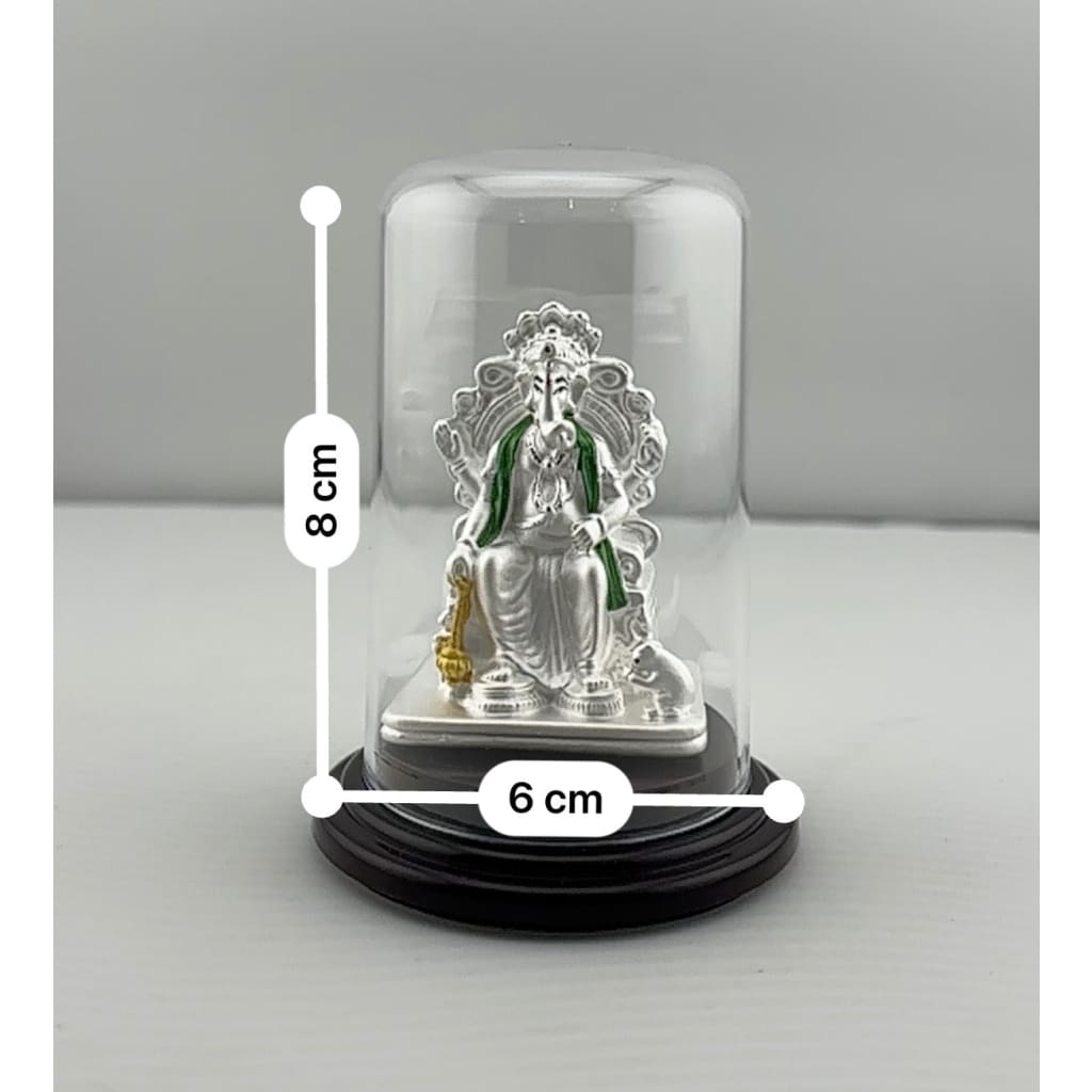 999 Pure Silver Ganesha (Lalbaugcha Raja) Idol 12gm – Divine Ganpati Murti for Pooja