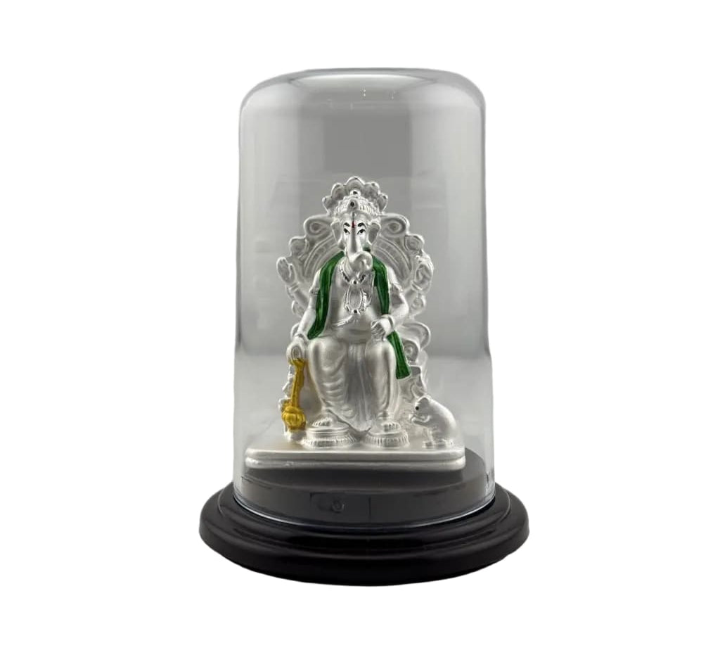 999 Pure Silver Ganesha (Lalbaugcha Raja) Idol 12gm