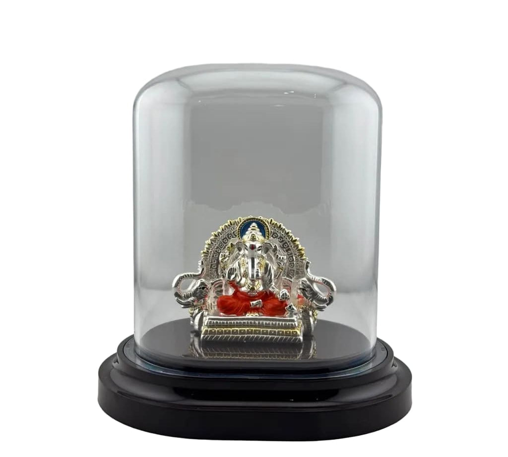999 Pure Silver Ganesha on Sinhasan Idol in 32.15 gm