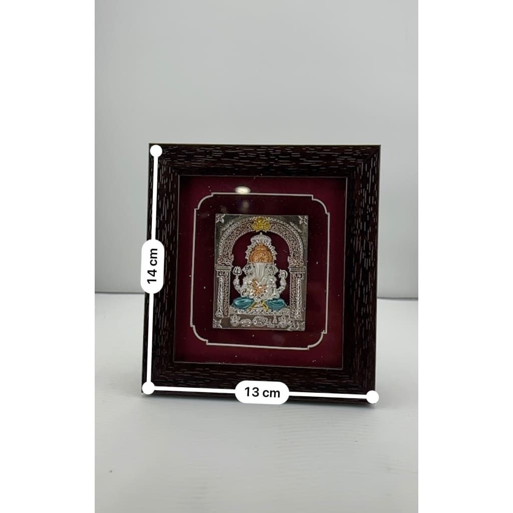 999 Pure Silver Ganesha Photo Frame 20gm – Auspicious Frame silver idol