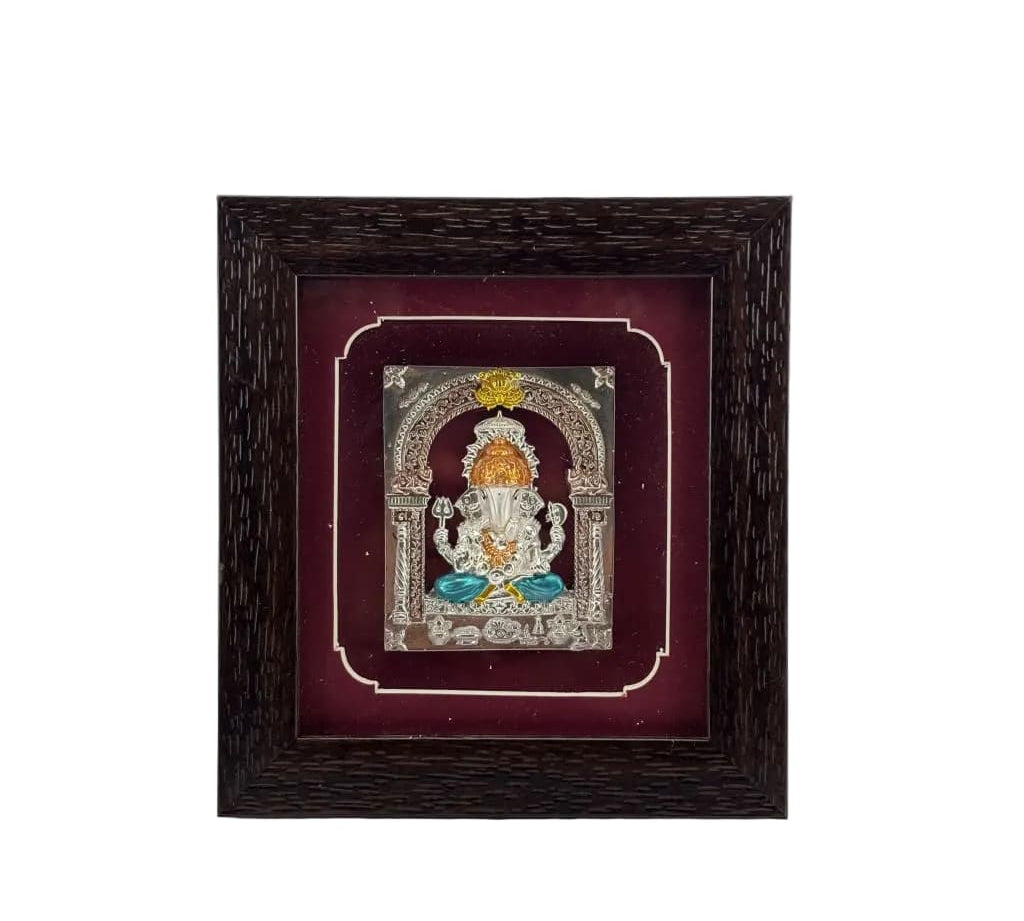 999 Pure Silver Ganesha Photo Frame 20gm – Auspicious Frame