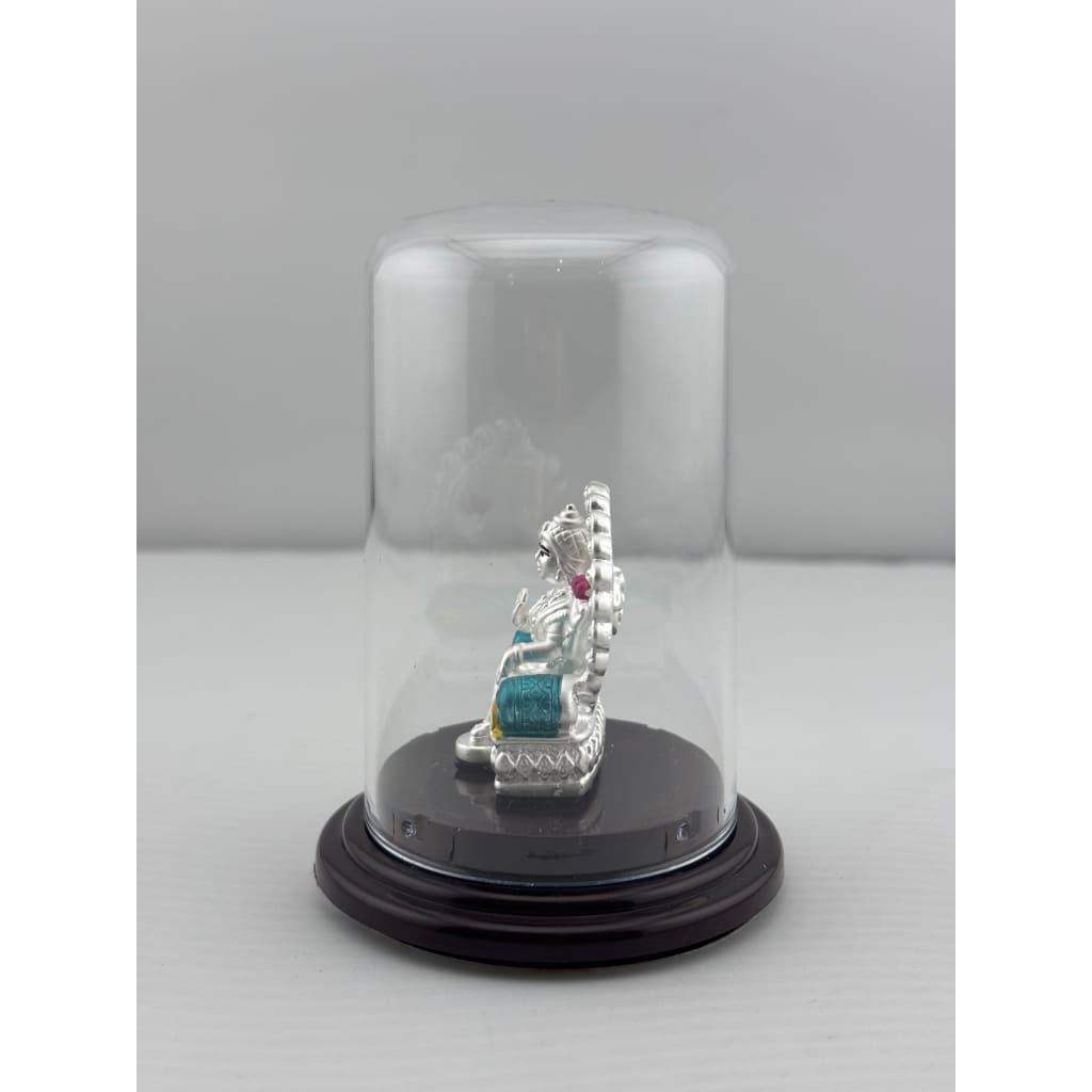 999 Pure Silver Goddess Lakshmi on Sinhasan Idol 7gm – Royal Laxmi Murti for Pooja