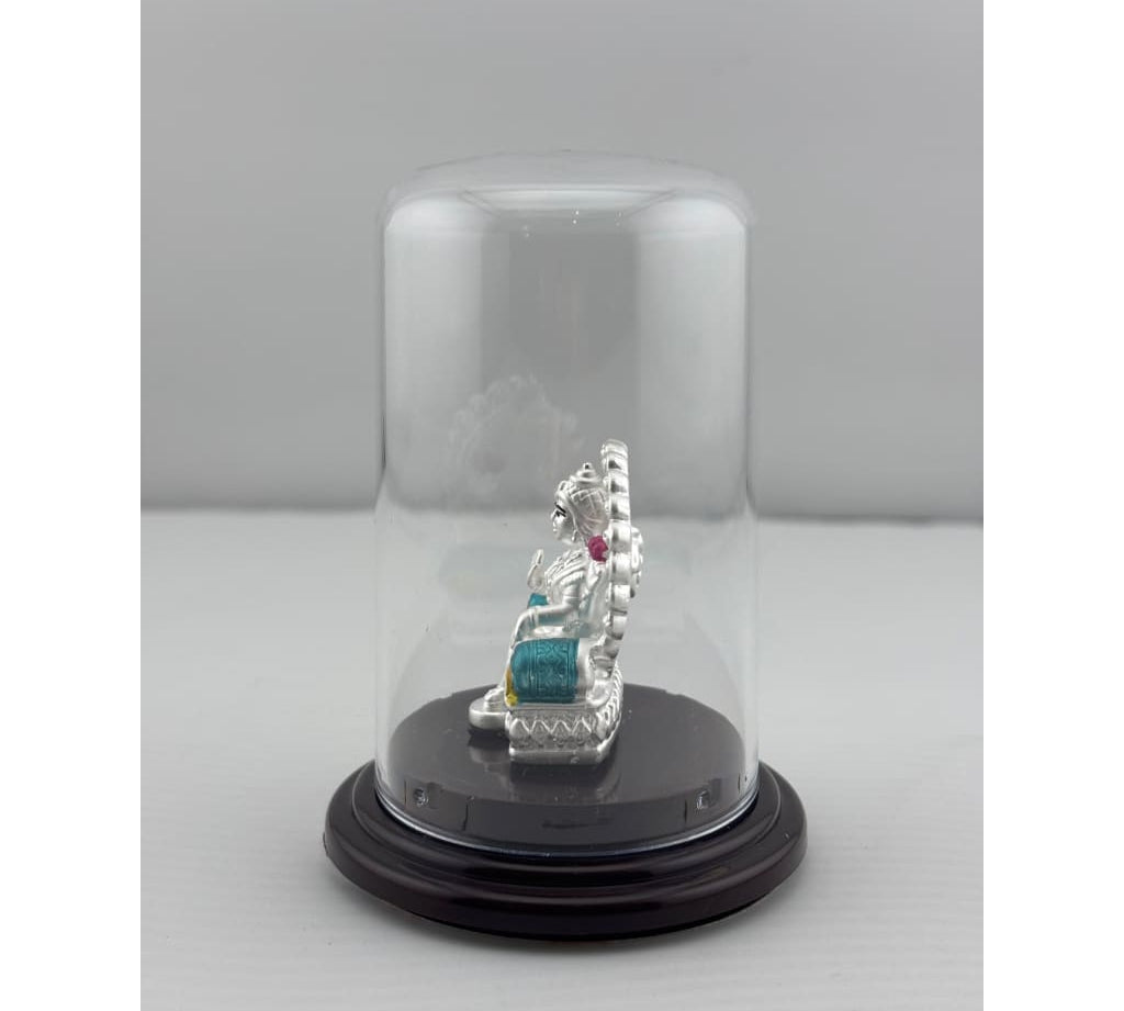 999 Pure Silver Goddess Lakshmi on Sinhasan Idol 7gm – Royal Laxmi Murti for Pooja