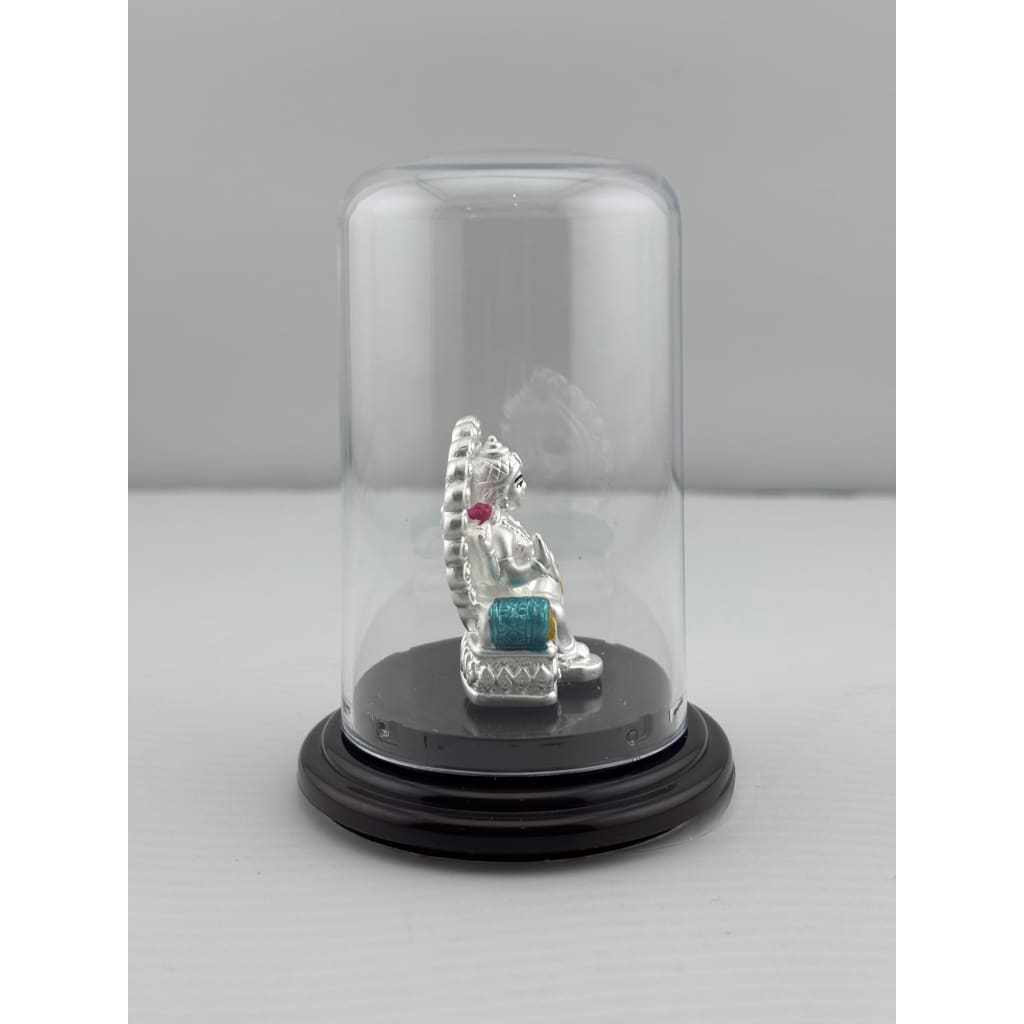 999 Pure Silver Goddess Lakshmi on Sinhasan Idol 7gm – Royal Laxmi Murti for Pooja