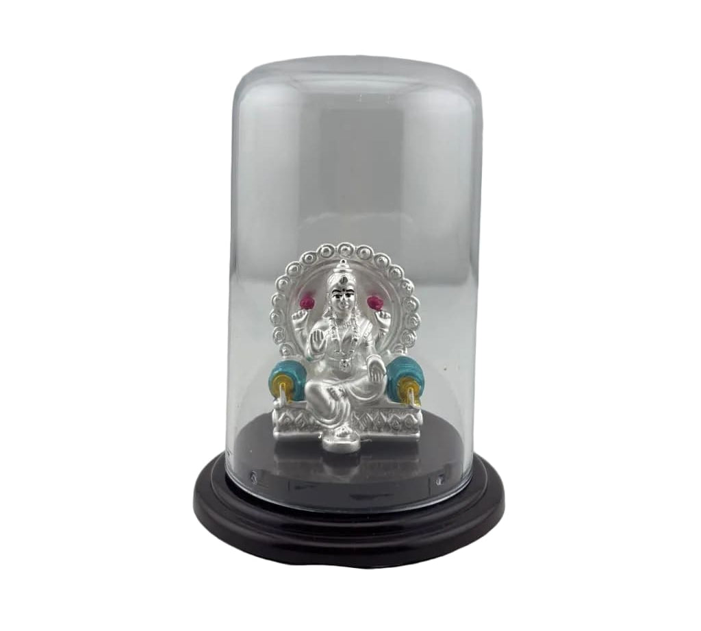 999 Pure Silver Goddess Lakshmi on Sinhasan Idol 7gm
