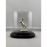 Three-quarter view of pure silver horse figurine