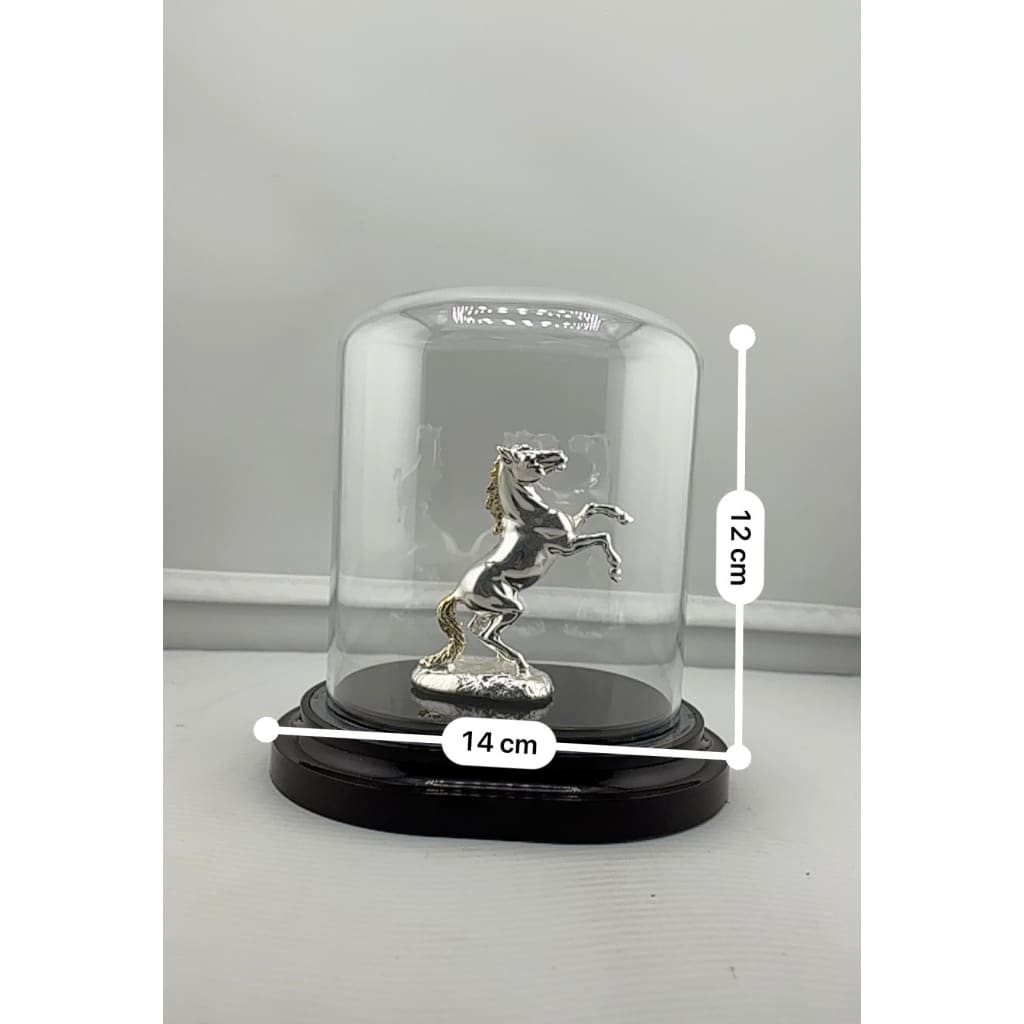 Dimensions of pure silver horse figurine display