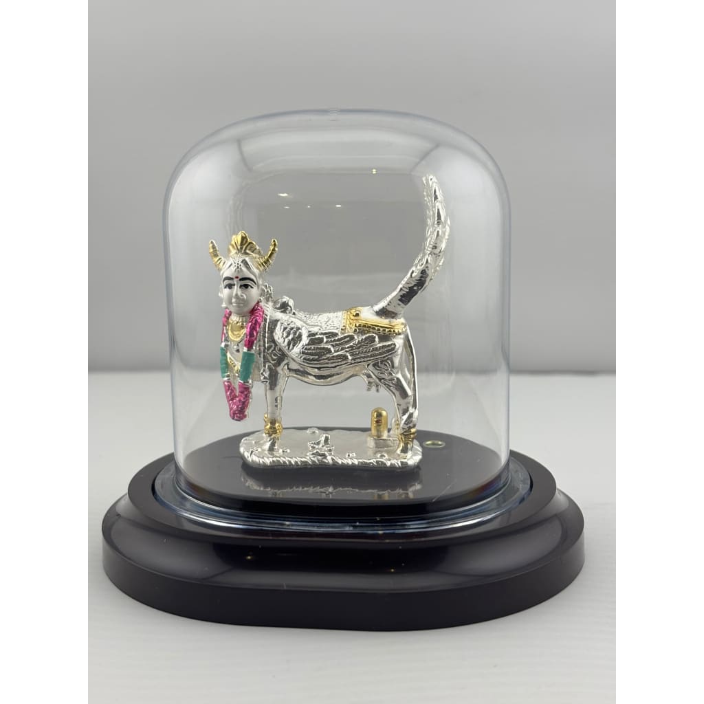 999 Pure Silver Kamadhenu Idol 11gm – Sacred Wish – Fulfilling Cow Murti for Pooja