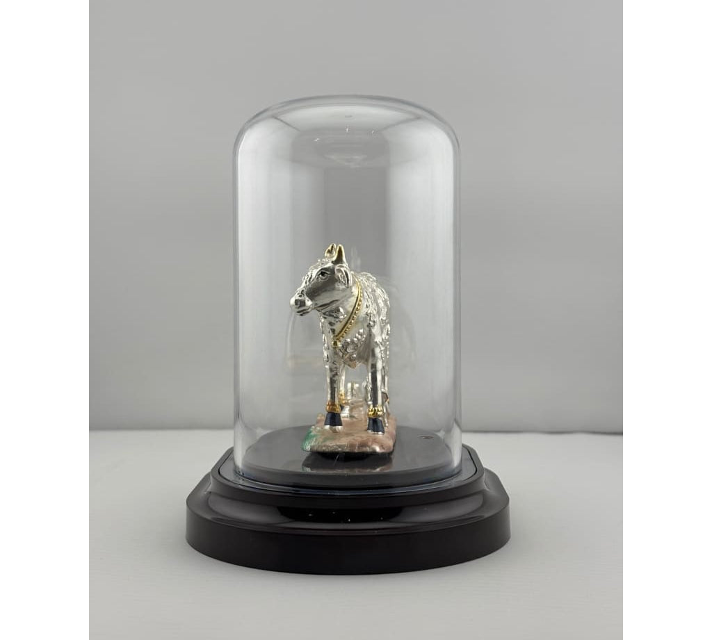 999 Pure Silver Kamadhenu Idol 39.73 gm – Sacred Wish – Fulfilling Cow Murti for Home Mandir