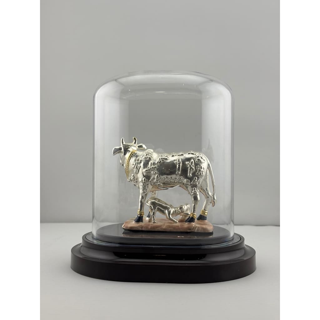 999 Pure Silver Kamadhenu Idol 39.73 gm – Sacred Wish – Fulfilling Cow Murti for Home Mandir