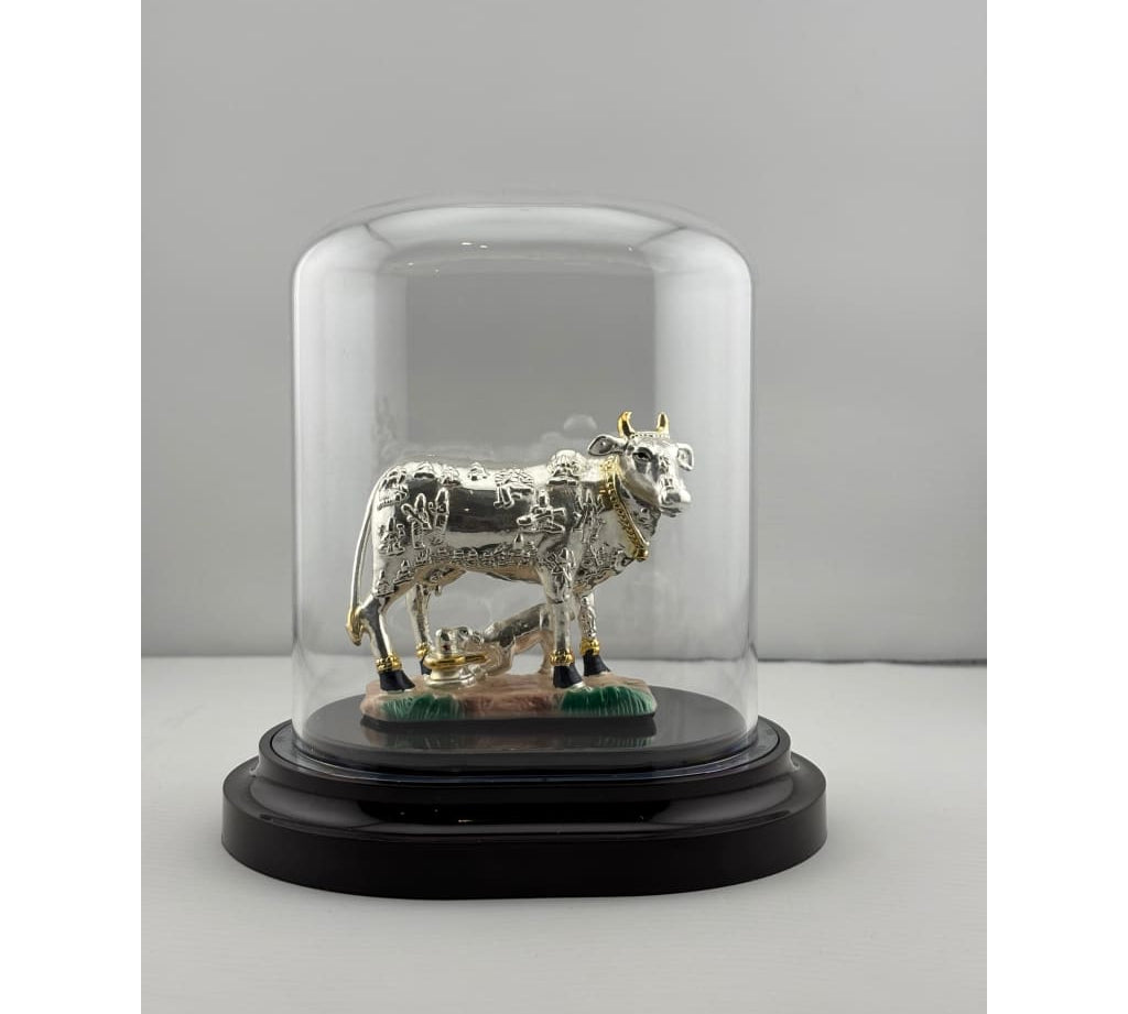 999 Pure Silver Kamadhenu Idol 39.73 gm – Sacred Wish – Fulfilling Cow Murti for Home Mandir