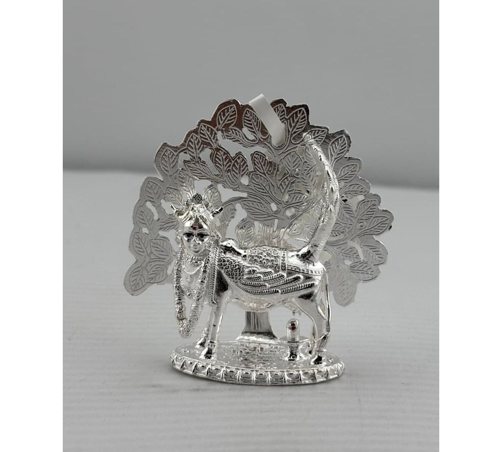 Silver Kamadhenu Idol 30gm – Sacred Wish – Fulfilling Cow Murti for Pooja