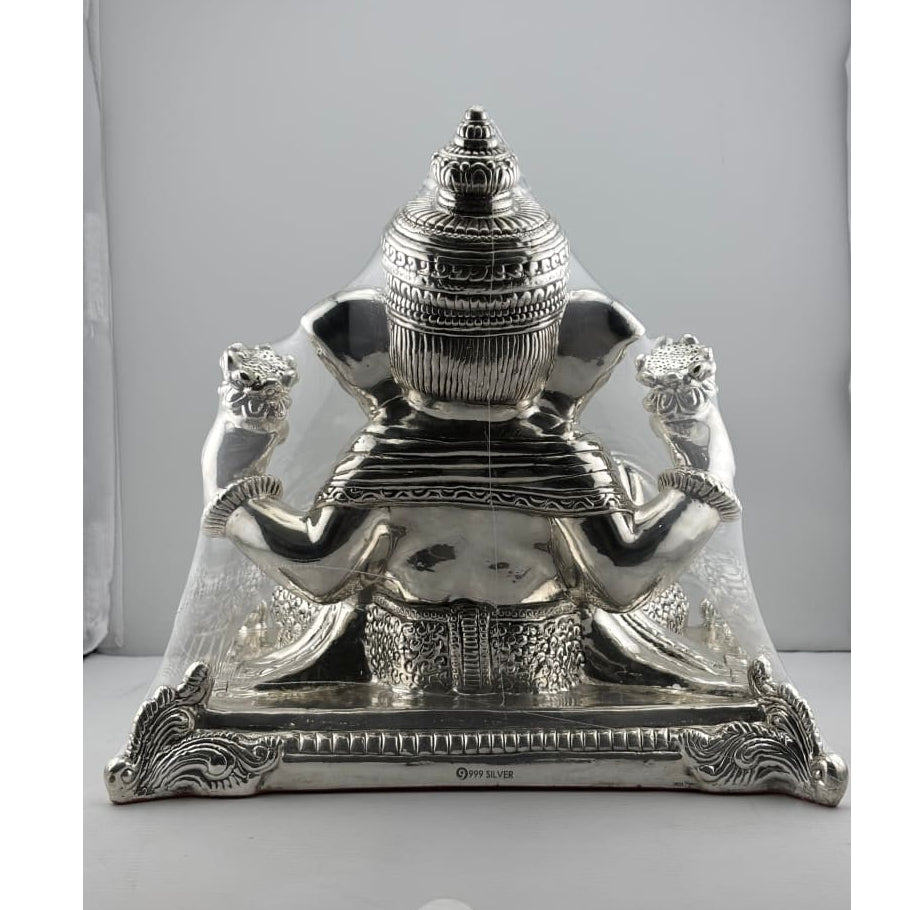 999 Pure Silver Lord Ganesha Idol on Decorative Base