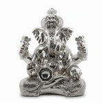 999 Pure Silver Lord Ganesha Idol with Modak & Ornate Crown