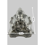 999 Pure Silver Lord Ganesha Idol with Modak & Ornate Crown – Ganpati Murti