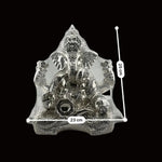 999 Pure Silver Lord Ganesha Idol with Modak & Ornate Crown