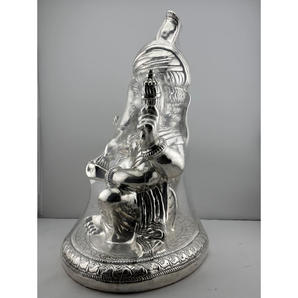 999 Pure Silver Lord Ganesha Idol with Turban Design – Ganpati Murti