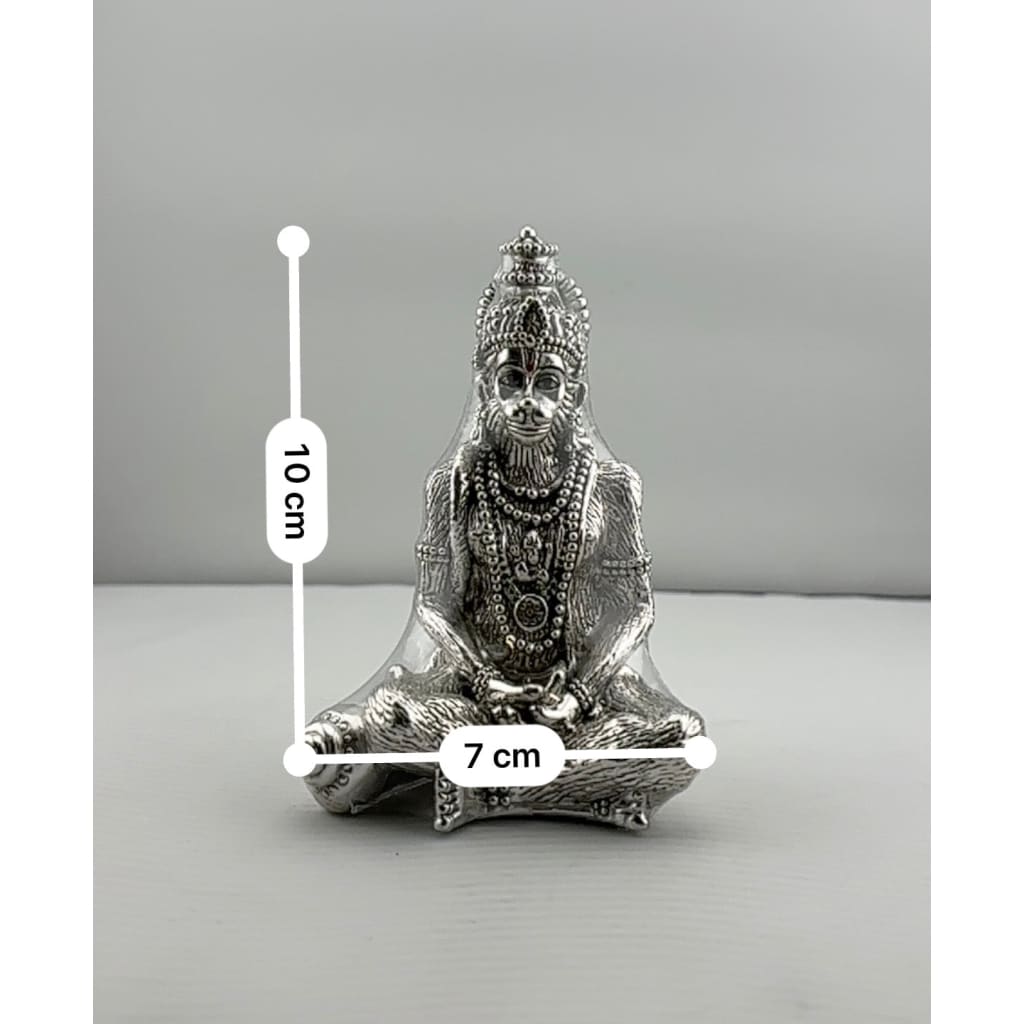 999 Pure Silver Lord Hanuman Idol 59.97gm – Divine Bajrangbali Murti for Temple & Pooja