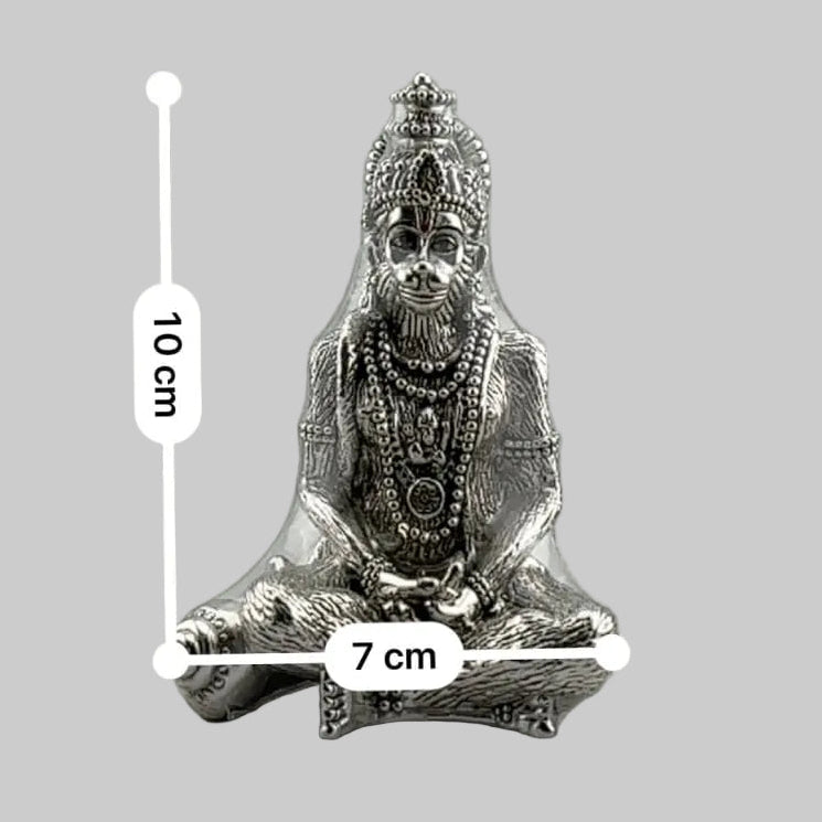 999 Pure Silver Lord Hanuman Idol 59.97gm – Divine Bajrangbali Murti for Temple & Pooja