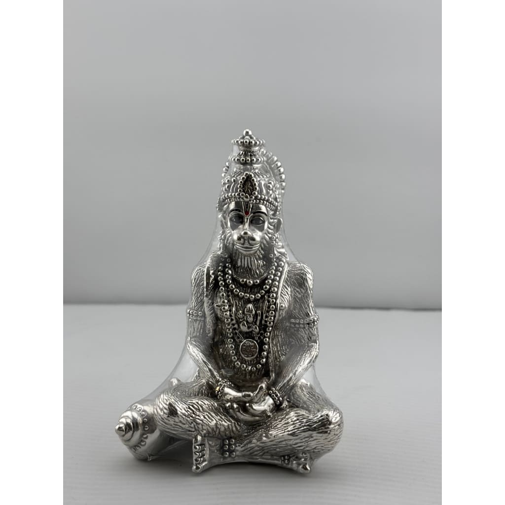 999 Pure Silver Lord Hanuman Idol 59.97gm – Divine Bajrangbali Murti for Temple & Pooja
