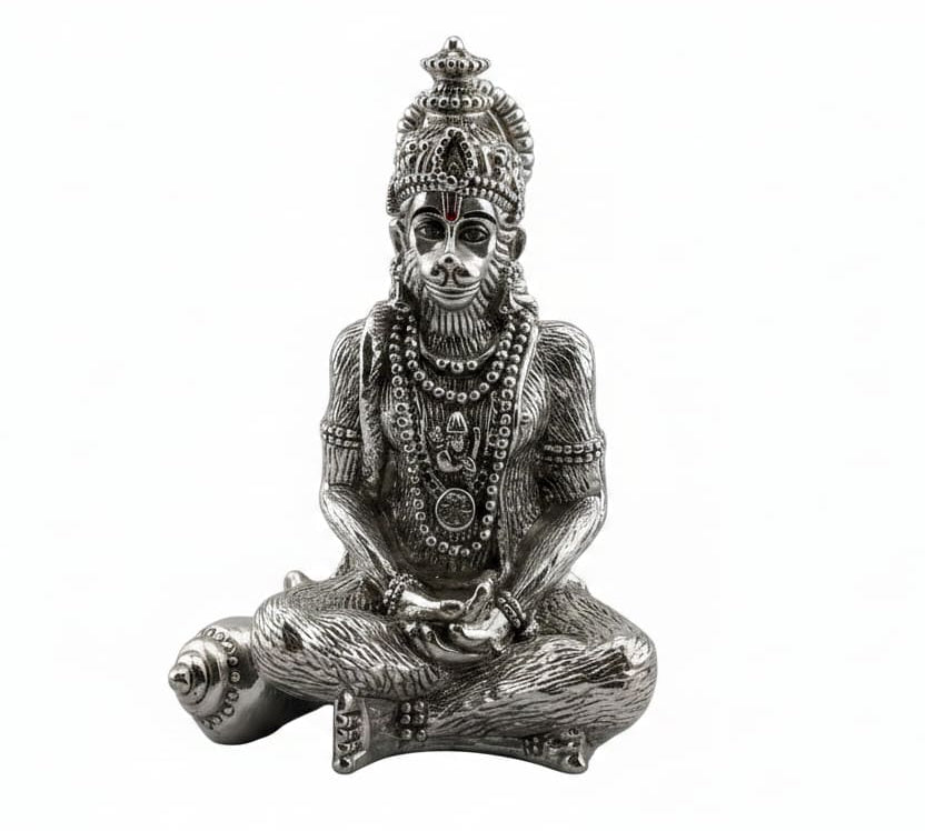 999 Pure Silver Lord Hanuman Idol – Divine Bajrangbali