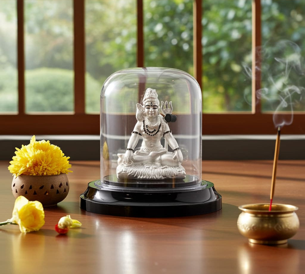 999 Pure Silver Lord Shiva Idol 20gm – Spiritual Shiv Murti for Temple Decor & Festivals