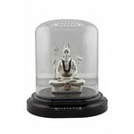 999 Pure Silver Lord Shiva Idol 35G in Protective Acrylic Dome – Spiritual Shiv Murti for Temple Decor & Festivals