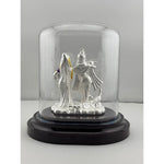 999 Pure Silver Radha Krishna Idol – Divine Couple Murti with Purple Details