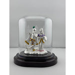 999 Pure Silver Radha Krishna Idol – Divine Couple Murti with Purple Details
