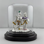 999 Pure Silver Radha Krishna Idol – Divine Couple Murti with Purple Details