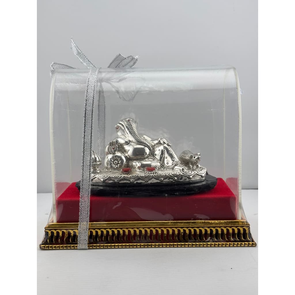 999 Pure Silver Reclining Lord Ganesha Idol 60g – Ganpati Murti