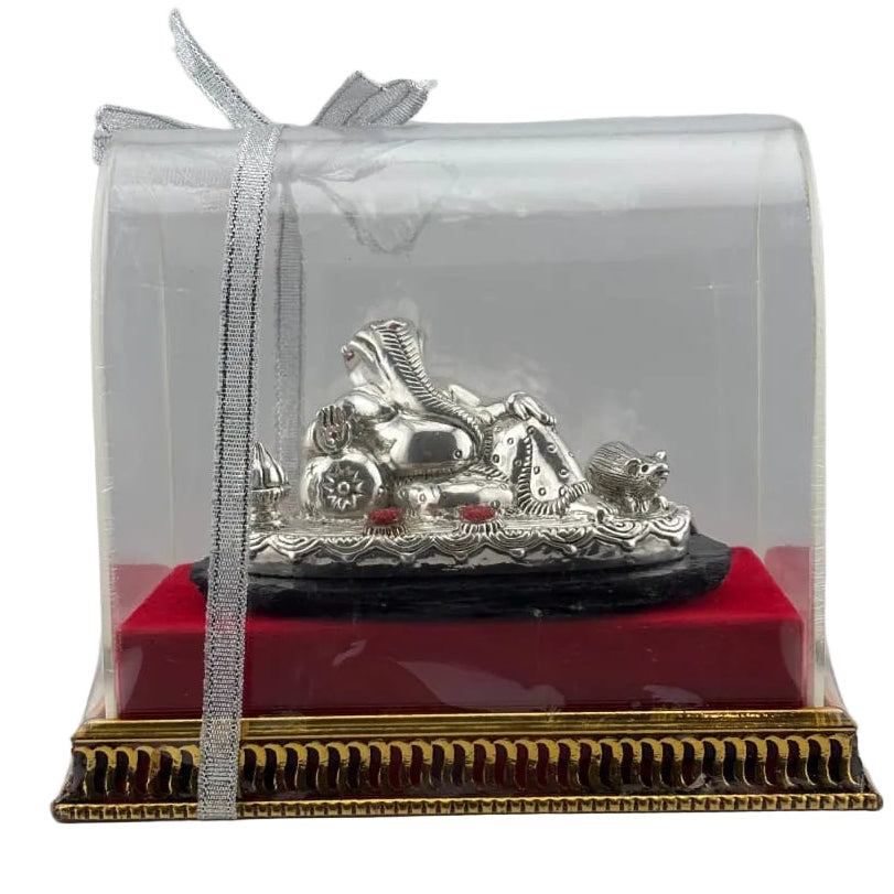 999 Pure Silver Reclining Lord Ganesha Idol 60g – Ganpati Murti