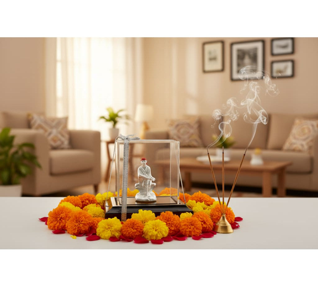 999 Pure Silver Sai Baba Idol 9gm – Divine Shirdi Sai Murti for Temple & Gifting
