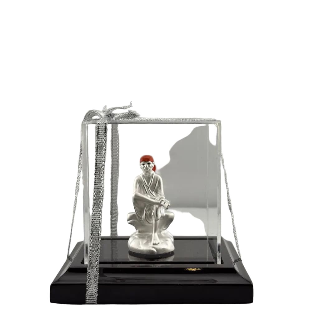 999 Pure Silver Sai Baba Idol 9gm in Protective Acrylic