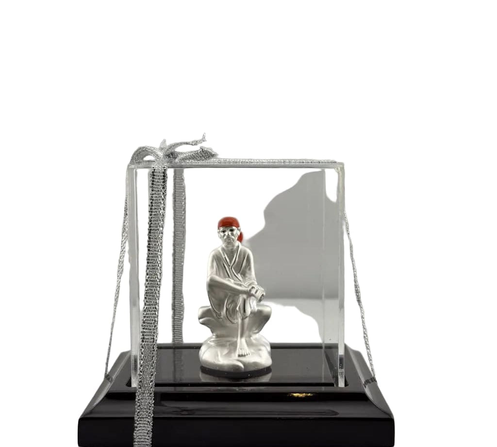 999 Pure Silver Sai Baba Idol 9gm in Protective Acrylic