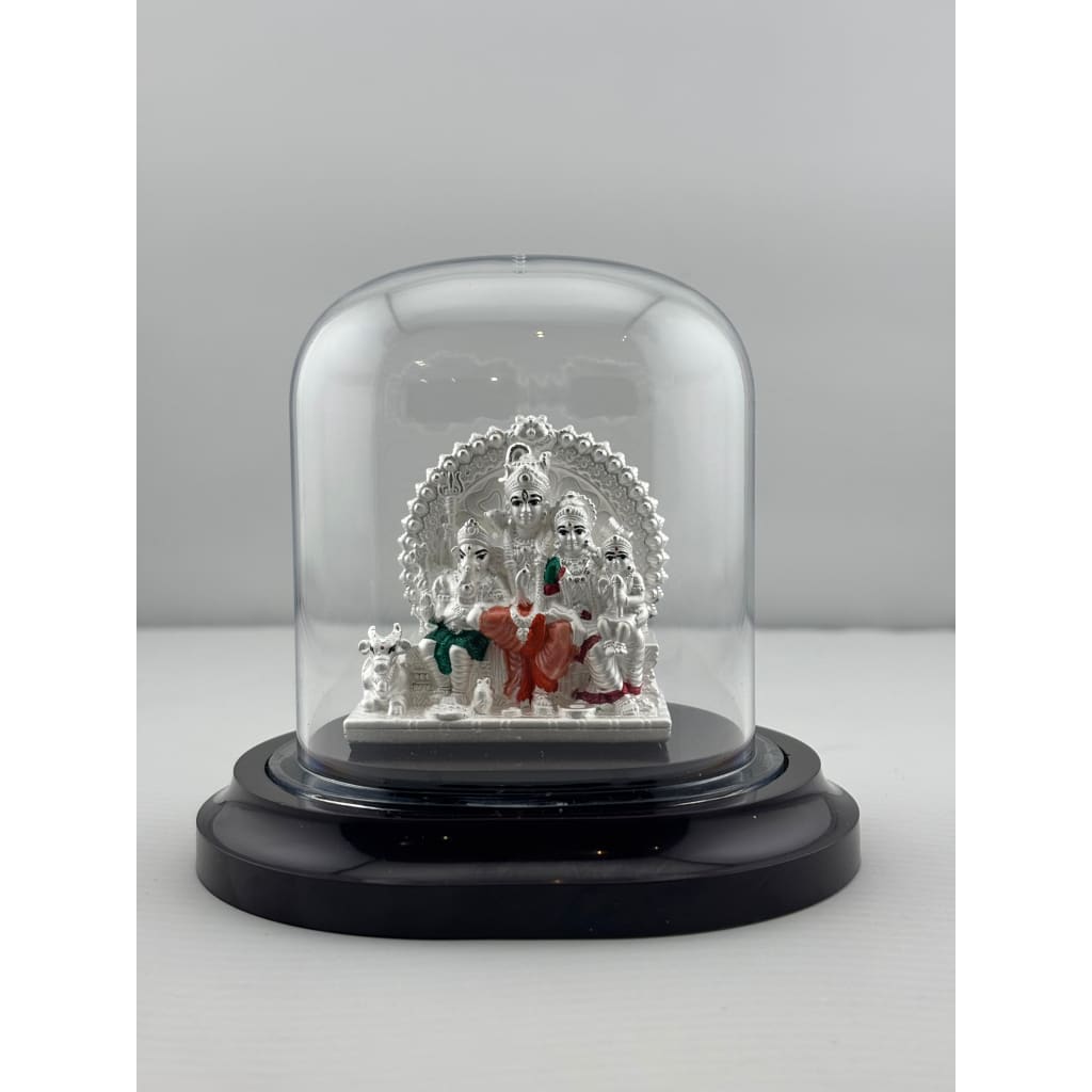 999 Pure Silver Shiva Family Idol 22gm – Spiritual Shiv Parivar Murti for Temple Décor