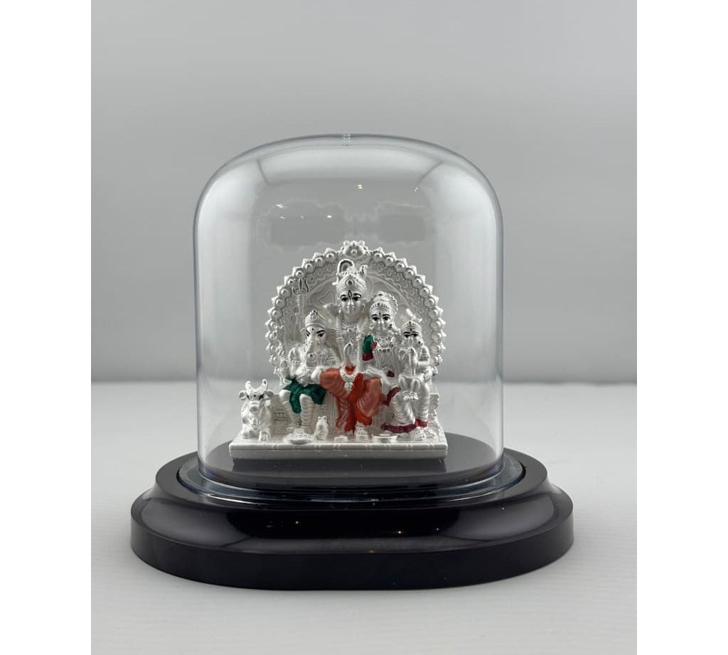 999 Pure Silver Shiva Family Idol 22gm – Spiritual Shiv Parivar Murti for Temple Décor