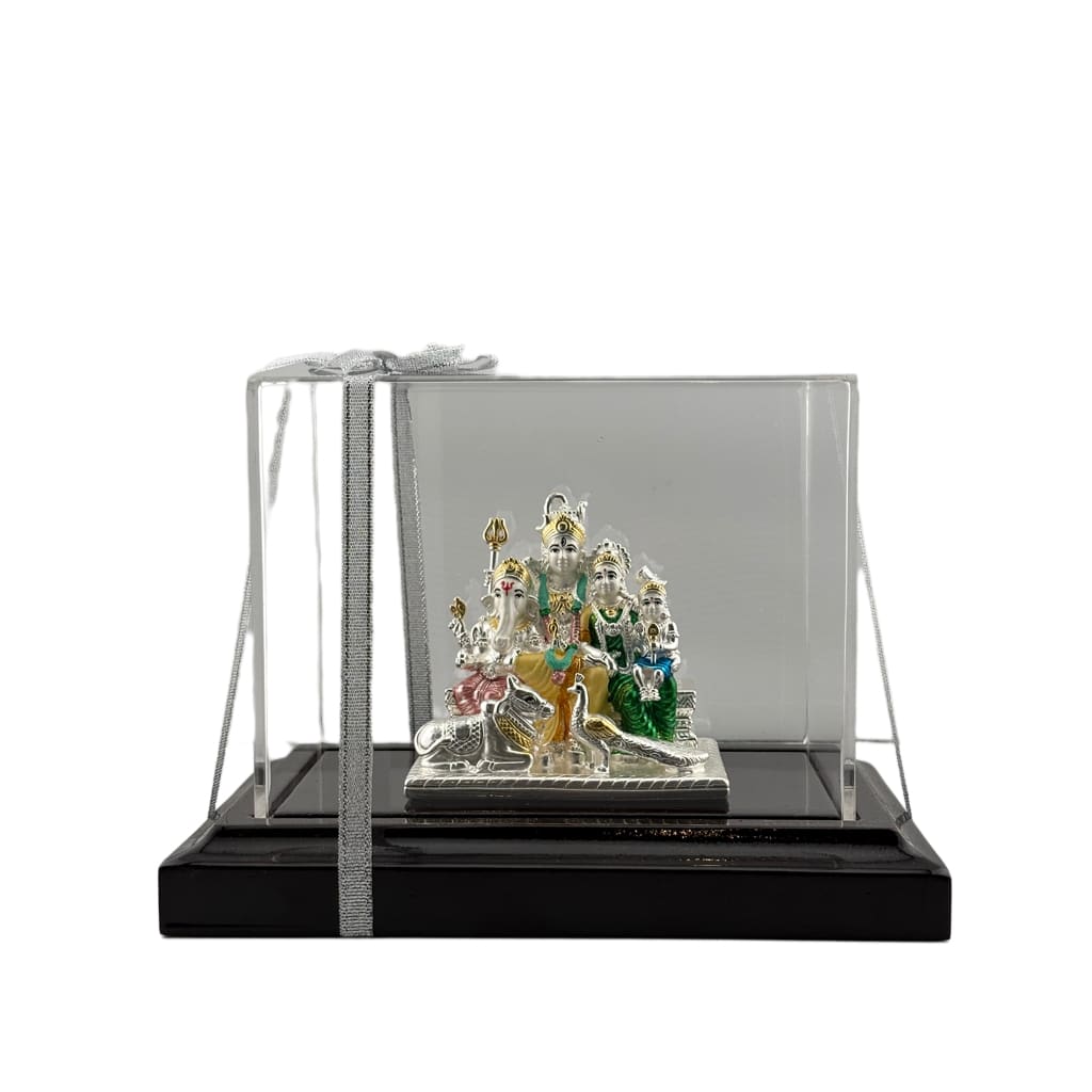 999 Pure Silver Shiva Parivar Idol 80gm – Divine Family Murti for Pooja & Prosperity