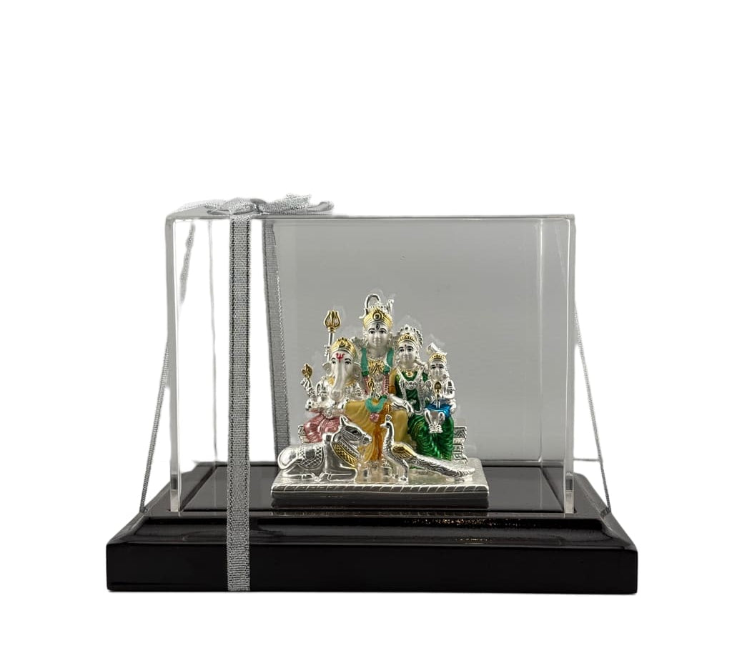 999 Pure Silver Shiva Parivar Idol 80gm – Divine Family Murti for Pooja & Prosperity
