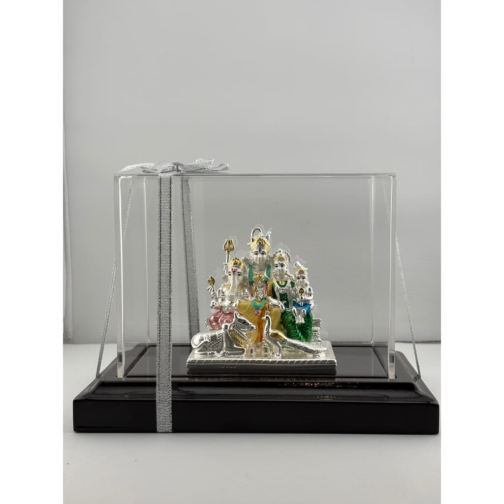 999 Pure Silver Shiva Parivar Idol 80gm – Divine Family Murti for Pooja & Prosperity