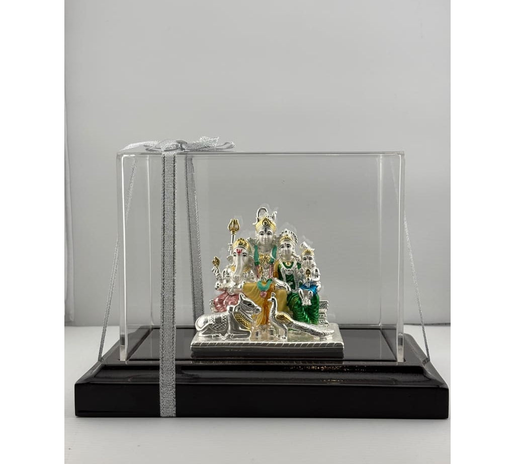 999 Pure Silver Shiva Parivar Idol 80gm – Divine Family Murti for Pooja & Prosperity