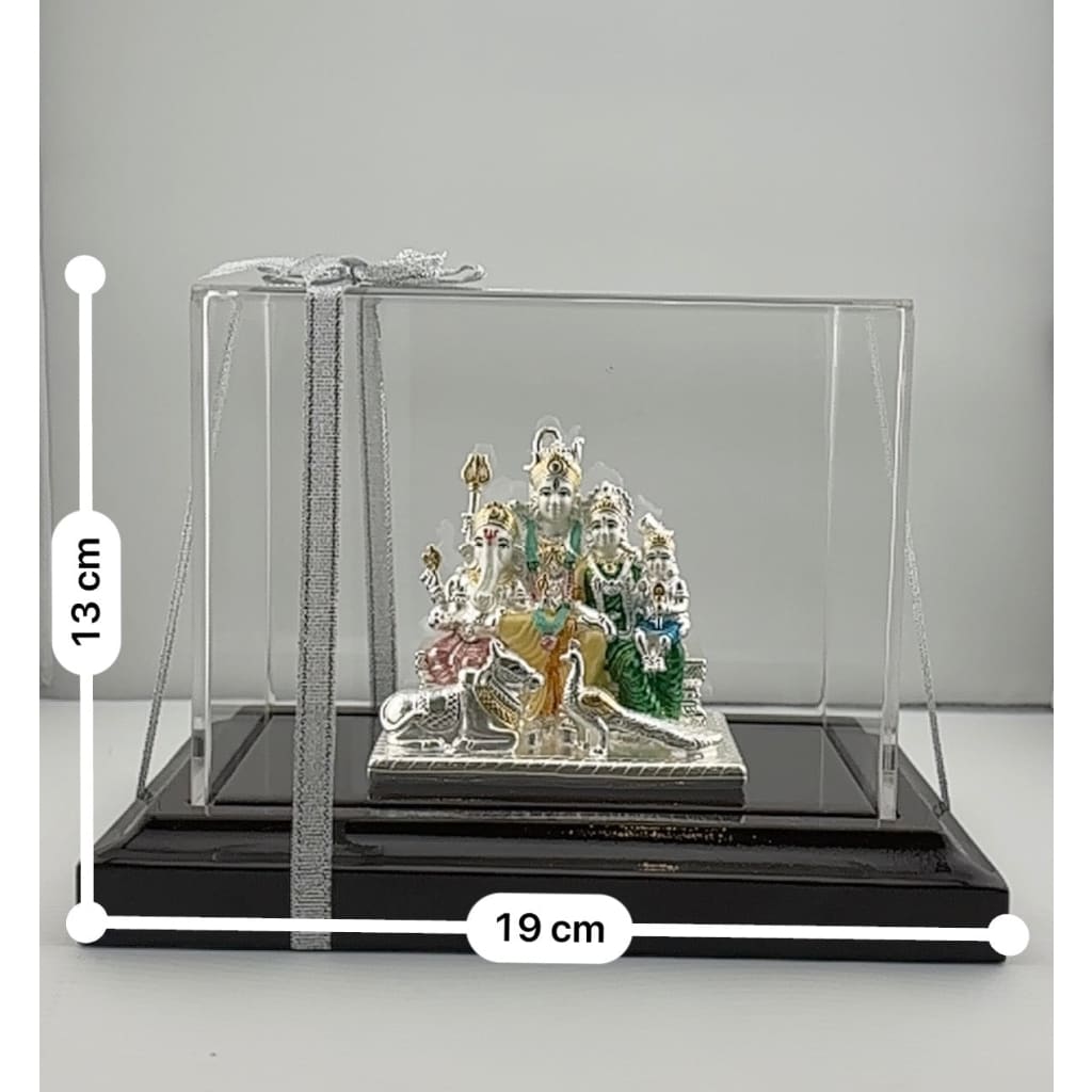 999 Pure Silver Shiva Parivar Idol 80gm – Divine Family Murti for Pooja & Prosperity