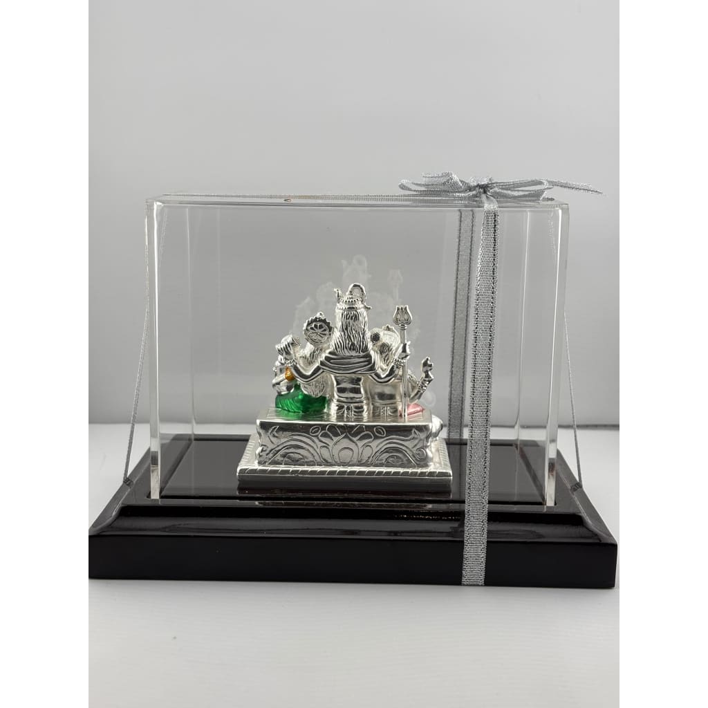 999 Pure Silver Shiva Parivar Idol 80gm – Divine Family Murti for Pooja & Prosperity