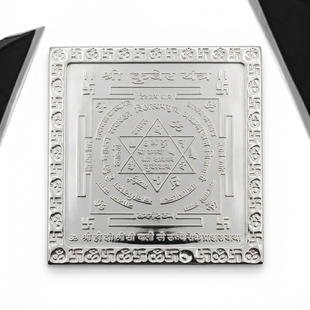 Silver Shri Kuber Yantra Plate – view 2
